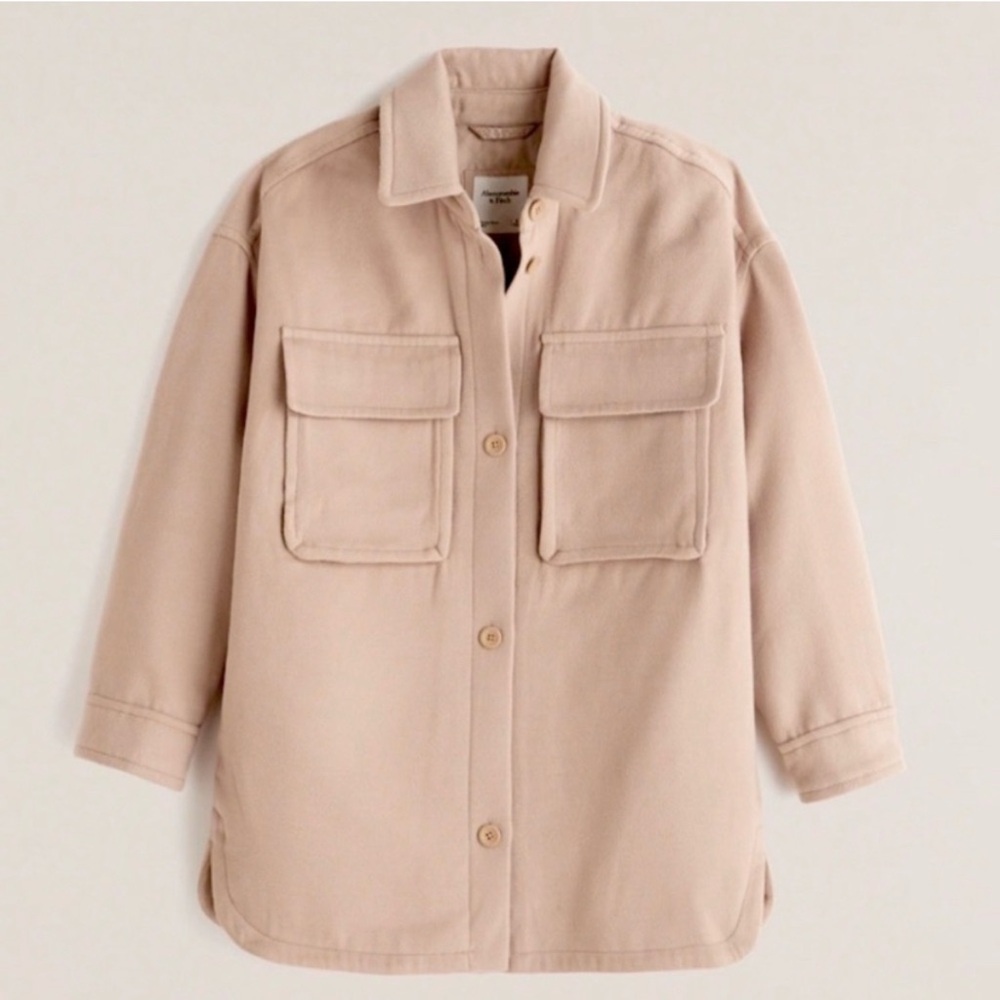 Abercrombie tan shacket